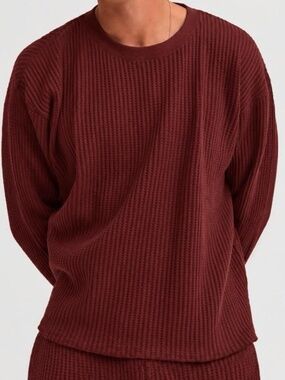 Mate the label mens waffle crew neck long sleeve NWOT